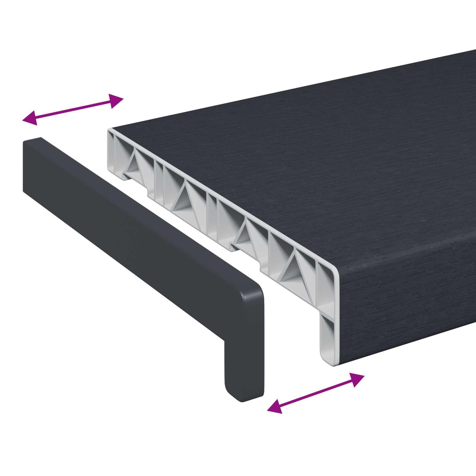 Parapet PCW antracyt 120 x 20 x 4,5 cm