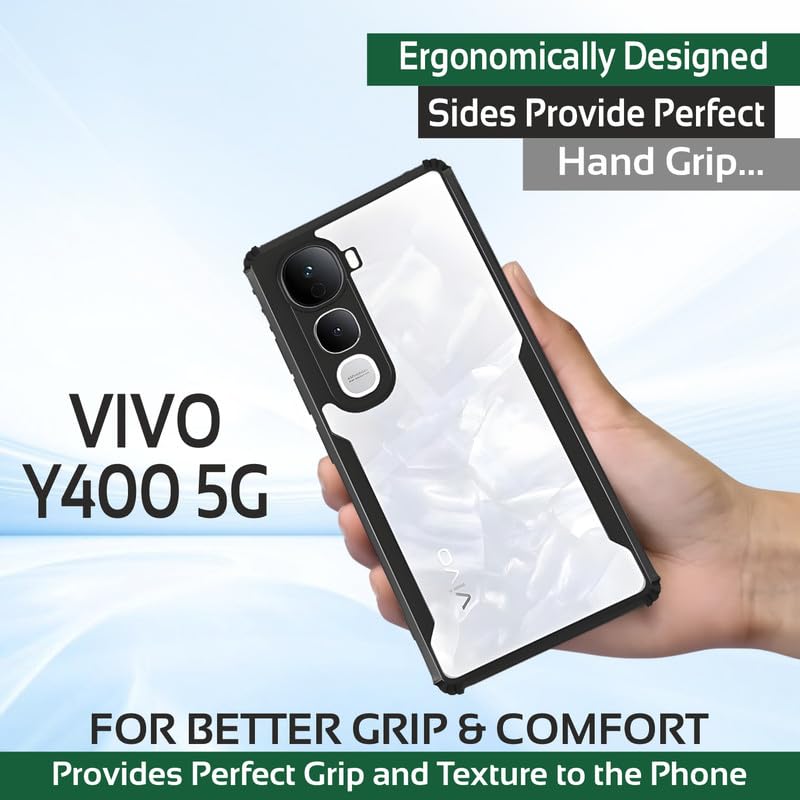 Image of AIBEX Compatible for Realme P4 5G Mobile Back Case Cover, Crystal-Clear Shockproof Bumper with Camera Guard | 360 Hybrid Protection (TPU+PC) | Anti-Yellow, Slim Transparent - Black