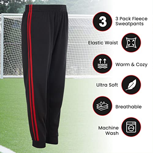 Power Forward Boys Youth Warm Fleece Elastic Waist Joggers Sweatpants 3 Pack4