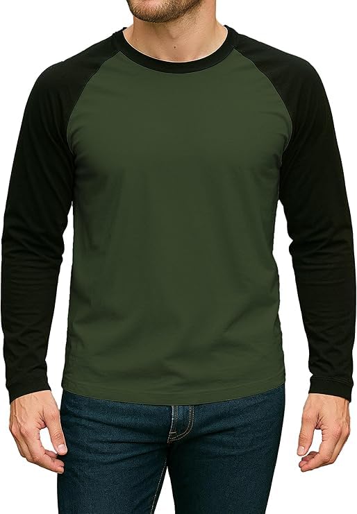 Decrum Mens Raglan Shirt Pack of 3 - Casual Multipack Long Sleeve Shirts for Men Baseball Tee3