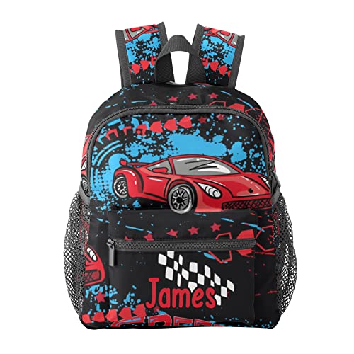 Race Car Speed Personalized Kids Toddler Backpack for Boys Girls ,Custom Mini 10inch(L) x 4inch(W) x 12inch(H)