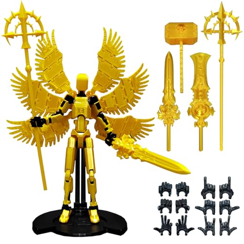 apcute (Assembly Completed) 3D Printed T13 Action Figure, 5.5 Inch Multi-Jointed Movable Dummy 13 Toy,Dummy 13 Robot Action Figure with Lots of...