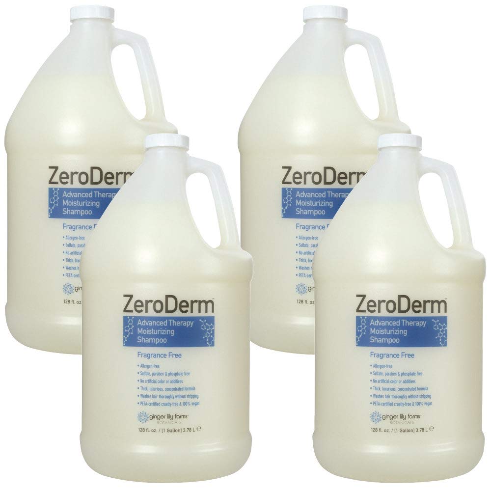 Amazon Com Ginger Lily Farms Botanicals Zeroderm Advanced Therapy Moisturizing Shampoo For All Hair Types 100 Vegan Cruelty Free Fragrance Free 1 Gallon Refill Pack Of 4 Everything Else