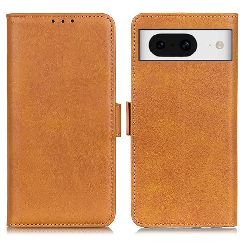 For Google Pixel 8A ケース 手帳型 ピクセル8A 手帳 ケース 高級PUレザー シンプル手帳ケース 耐摩擦 サイドマグネット式 カード収納 大容量 3枚 横置きスタンド機能 耐衝撃 レトロブラウン
