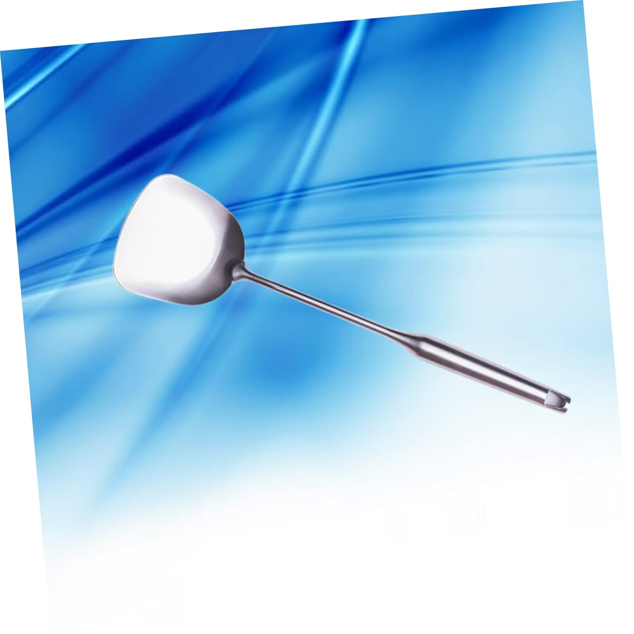 Amosfun 2 Pièces 304 ustensile de cuisine tourneur de frites spatules pour ustensiles de cuisine antiadhésifs wok chinois poêles à frire spatule à frire saptule en acier inoxydable Silver