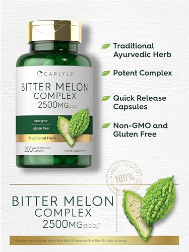 Image of Carlyle Bitter Melon Capsules | 200 Count | Non-GMO & Gluten Free Extract | Complex Supplement