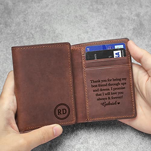 TRIFOLD MENS WALLET, Personalised Mens Wallet, Custom Wallet For Men, Trifold ID Holder Pocket Leather Cash Wallet, Personalized Wallet Gift, Minimalist Wallet, Leather Wallet Holds Lots of Money2
