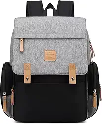 Bolsa Maternity Land modelo Luxury Premium Cinza Preto