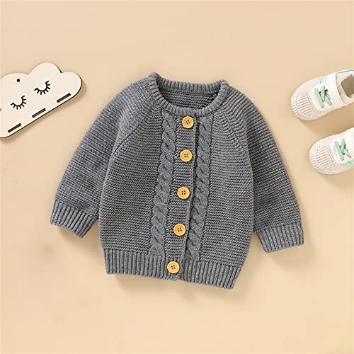 Toddler Boys Girls Button Cardigan Cute Solid Color Knit Sweater Jacket Cowl Neck Long Sleeve Cardigan3