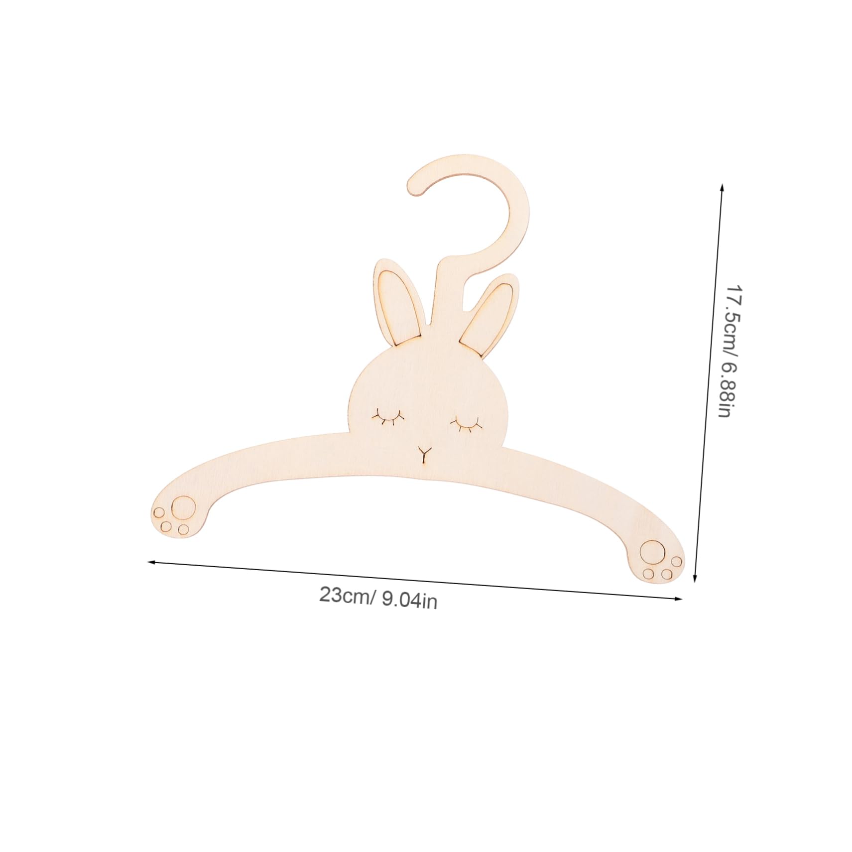 Garneck Little Hangers Boys and Girls Wooden Hangers 5pcs Rabbit Shape for Nursery Infants Boys and Girls Closet Storage