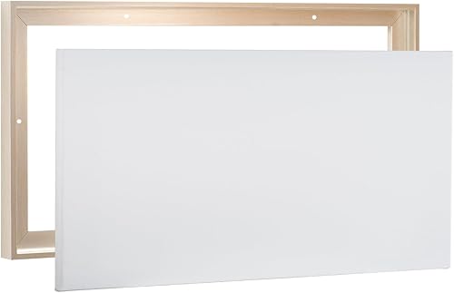 PIXY CANVAS Paquete económico de lienzo estirado de 30 x 40 pulgadas de profundidad y marco flotante para tus pinturasobras de arte, arte de pared,