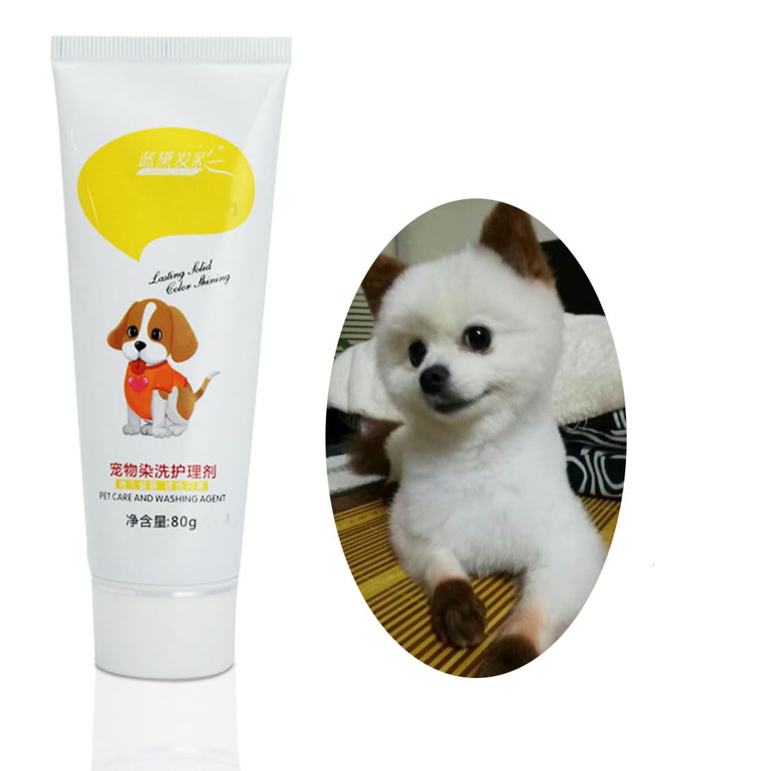 Dog Hair Dye, Pet Hair Dye with Multiple Colours Available, Fruit-Scented, Long-Lasting Professional Grooming Colour Treatment with Care Effect, Pet-Safe Formula (08# brown)