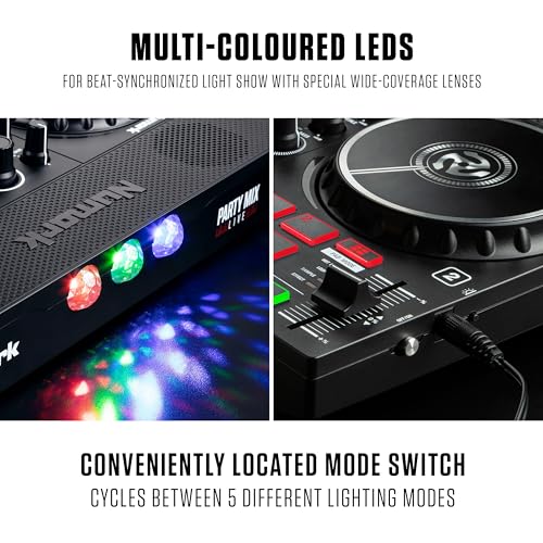 image for Numark Party Mix Live DJ Controller with Speakers, Lights, 2 Decks, Mi