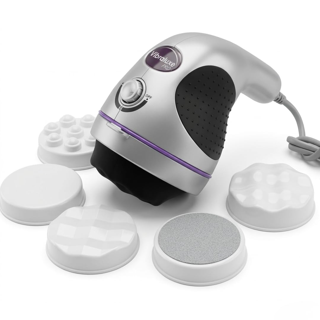 Best Direct Vibraluxe Pro Original Comme Vu à la Télé Masseur Amincissant Sculptant Circulaire, Anti-Cellulite 5 en 1 – Appareil de Massage Vibrant Électrique, Palper Rouler
