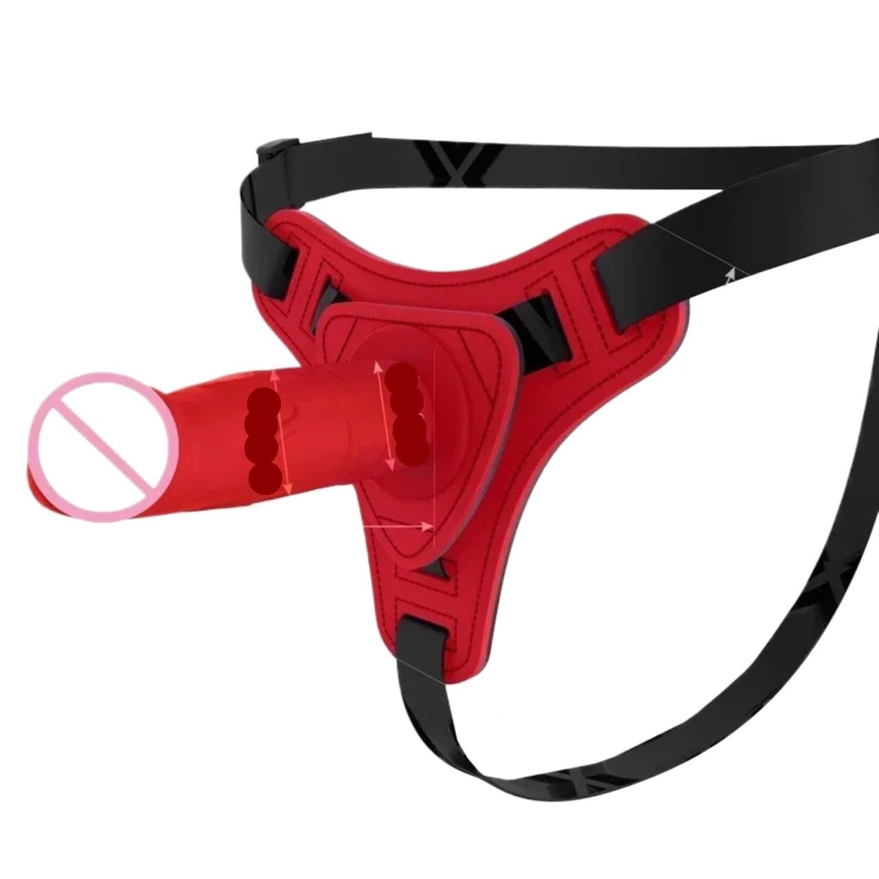 Dildos Strap on Wearable Realistic Dildo Pants for Women Gay G-spot Penis Harness Belt Erotic Panties Adult Sex Toys for Lesbian(Red)