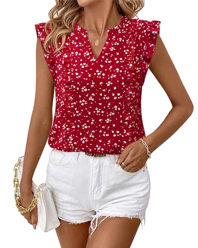 Timeson Women's Tops Dressy Casual Sleeveless Business Work Blouses Chiffon Office Tanks