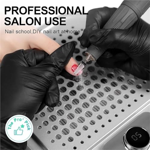 Colector de polvo de uñas, plumero profesional al vacío para uñas acrílicas con 2 filtros reutilizables, potente taladro de uñas para una eliminación eficiente del polvo