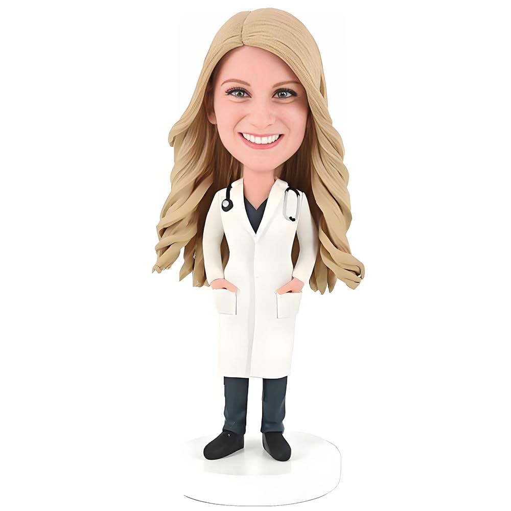 MEJELE Custom Lady Bobblehead-Female Doctors Dentists Custom Bobble Head,Based On Photos,Handmade Personalized Sculpture for Women