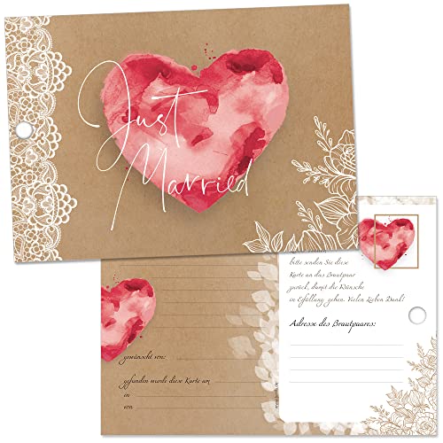 beriluDesign Ballonflugkarten zur Hochzeit - 50 Stück – gelochte, leichte Ballonkarten mit Herz-Motiv für Luftballons beriluDesign Ballonflugkarten zur Hochzeit - 50 Stück – gelochte, leichte Ballonkarten mit Herz-Motiv für Luftballons