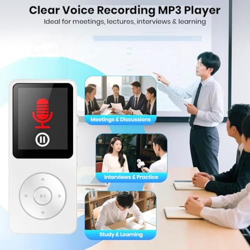 Image of AUDIOCULAR M61 MP3 Player with Bluetooth 5.3, Built-in Speaker, FM Radio, 16 /32GB Integrated SD Card Storage (Up to 128GB), Type-C Charging