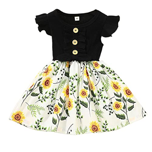 Image of Toddler Girls Tutu Dresses Cute Casual Short Sleeve Dress for Summer Daily Home School Party 2-8T