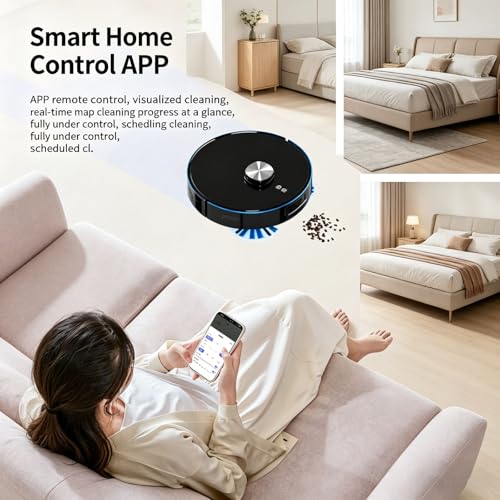 Image of V8 Pro Robot Vacuum - LiDAR Navigation, App & Voice Control, 6000Pa Suction, 220 Min Runtime, Self-Charging, HEPA Filtration, Smart Cleaning for Home