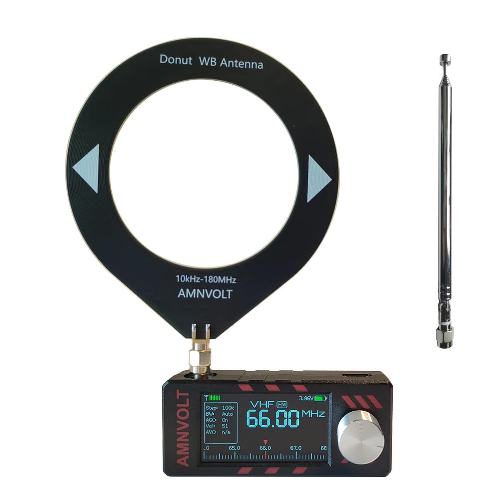 SI4732 Portable Mini Radio with Built-in Headphone Amplifier and Hi-Z, 1.9" IPS Color Screen and Exquisite ABS Shell, Portable AM, FM, LSB USB Pocket Radio Receiver