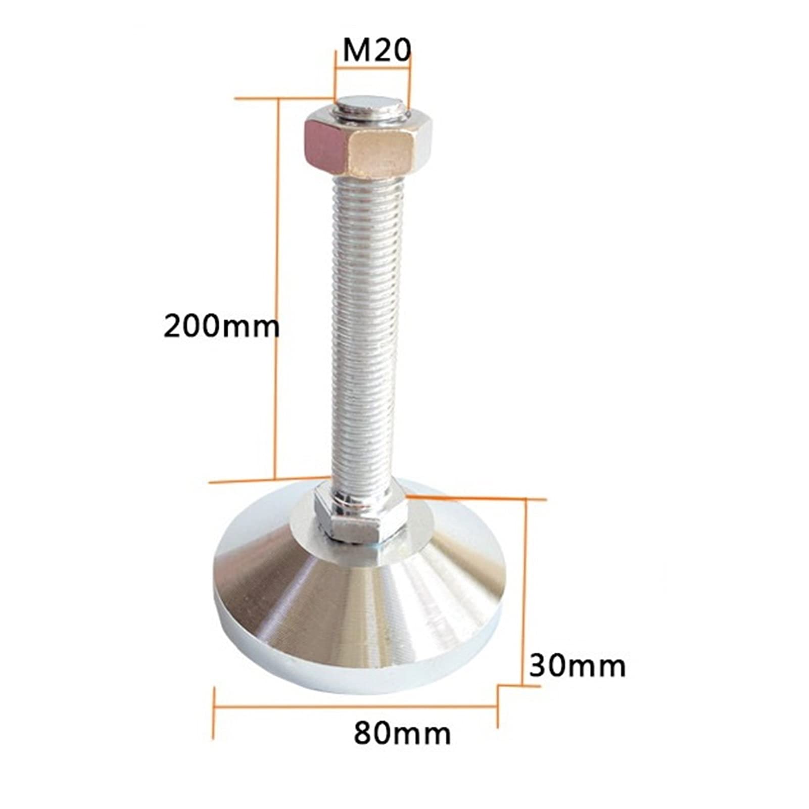 Patas ajustables, Patas para muebles, Pie nivelador ajustable de alta resistencia, pata niveladora for muebles, enderezador de pie con rosca completa, riel nivelador de base de 80 mm(D80 M20X150mm)