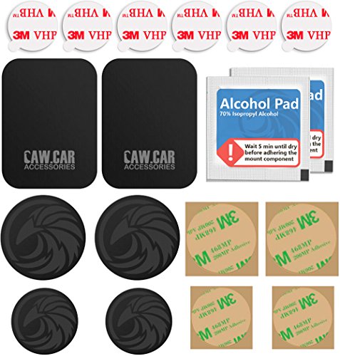 The Richest Replacement Pack for Any Magnetic Car Mount - PopSocket Compatible Metal Phone Plates (Discs) and 3M Adhesive Stickers in Unique Adhesives Life Extending Packaging