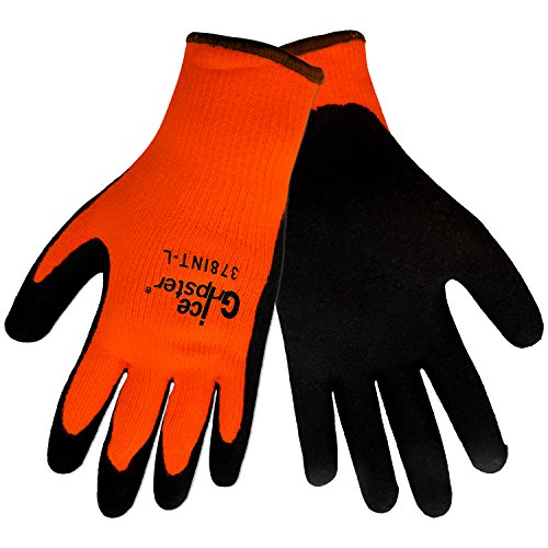 Global Glove 378INT Ice Gripster Foam Rubber Glove, Medium, Orange/Black (Case of 72)