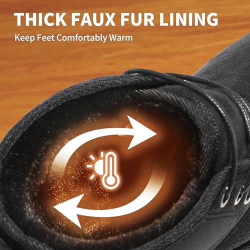MIXIN Men's Winter Snow Boots Fuzzy Cozy Suede Leather Cold Weather Warm Outdoor Casual Ankle Boots3