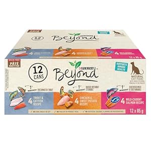 Beyond Grain Free Natural Wet Cat Food, Pate Variety Pack 3 Flavours – 85 g Can (12 Pack)