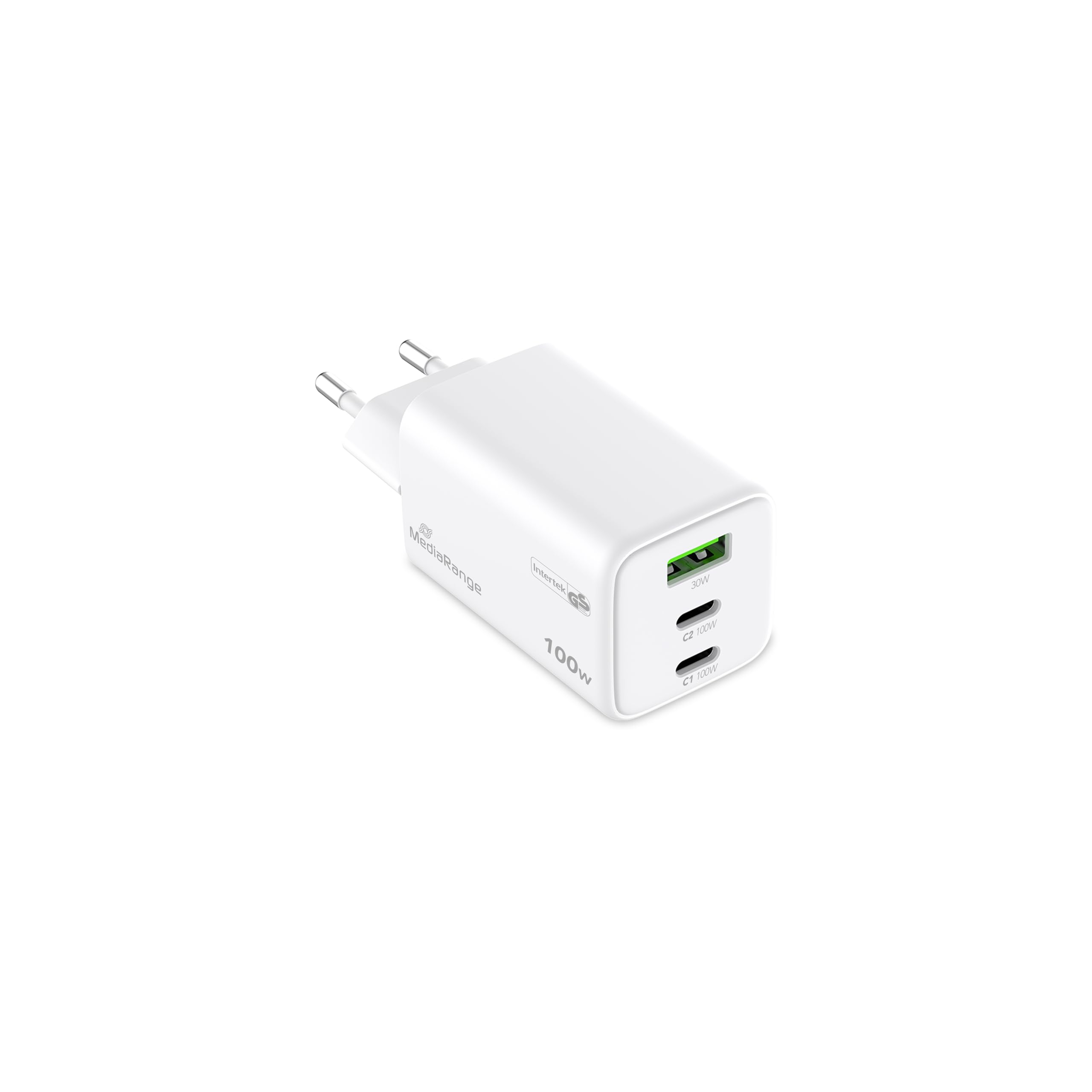Caricabatterie 100W 3-Port USB-C USB-A bianco