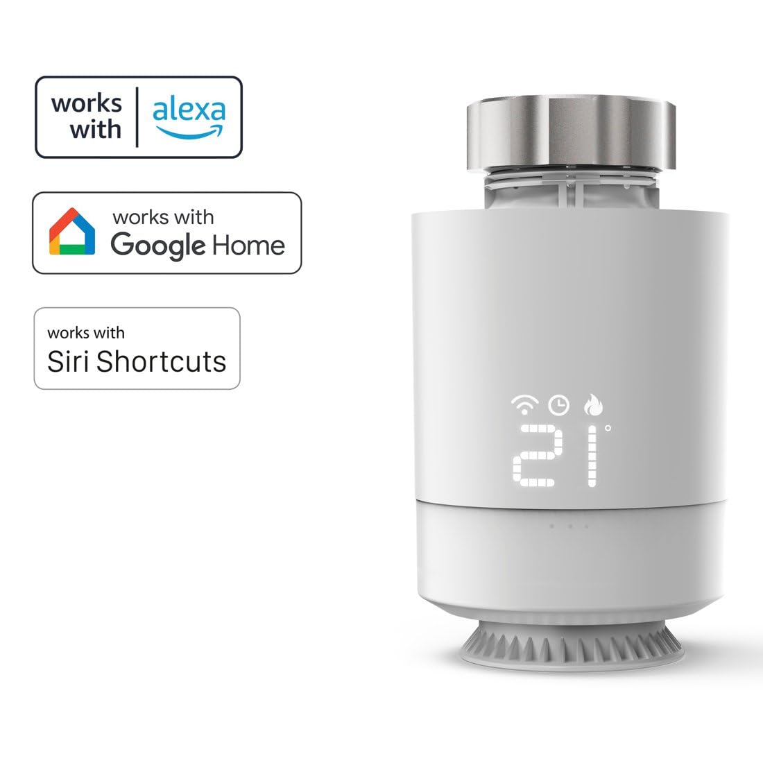 Hama Smart Home Dodatkowa Głowica Termostatyczna WiFi - Inteligentna, Zdalne Sterowanie, Kompatybilna z Zigbee, Amazon Alexa, Google Home, Apple Siri