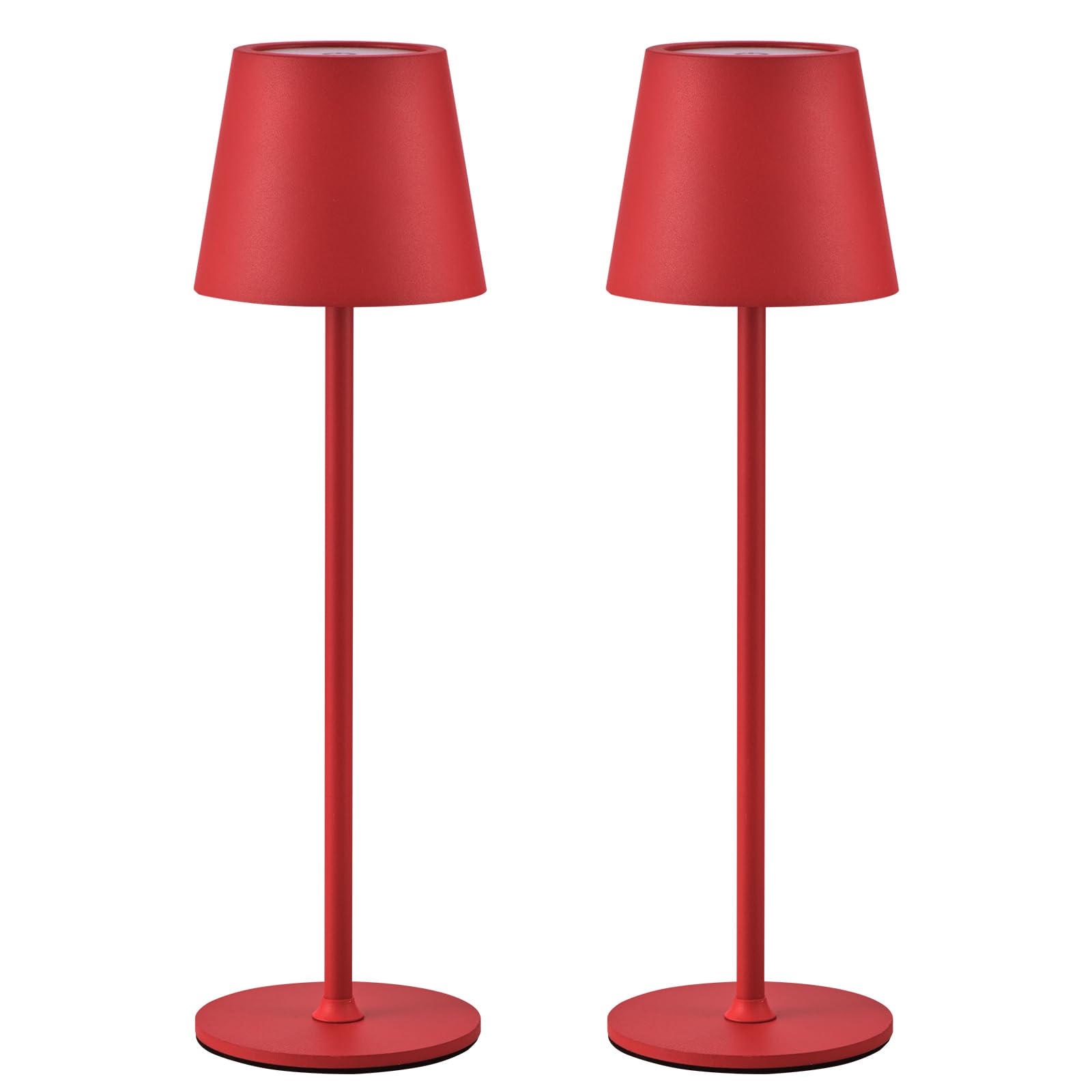 Lampa stołowa LED, możliwość ściemniania, bezprzewodowa, z możliwością ładowania, ciepła barwa 3000 K, do użytku wewnątrz i na zewnątrz, USB-C, aluminium, wodoszczelność IP54, czarna, 2 sztuki w
