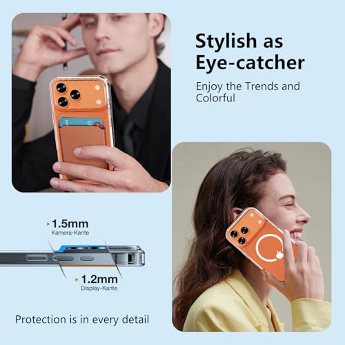 Image of Magnetic for iPhone 17 Pro Max Case with Privacy Screen Protector,[Non-Yellowing] Shockproof Clear Phone Case Compatible with MagSafe Women Girls for iPhone 17 ProMax 5g 2025,Transparent