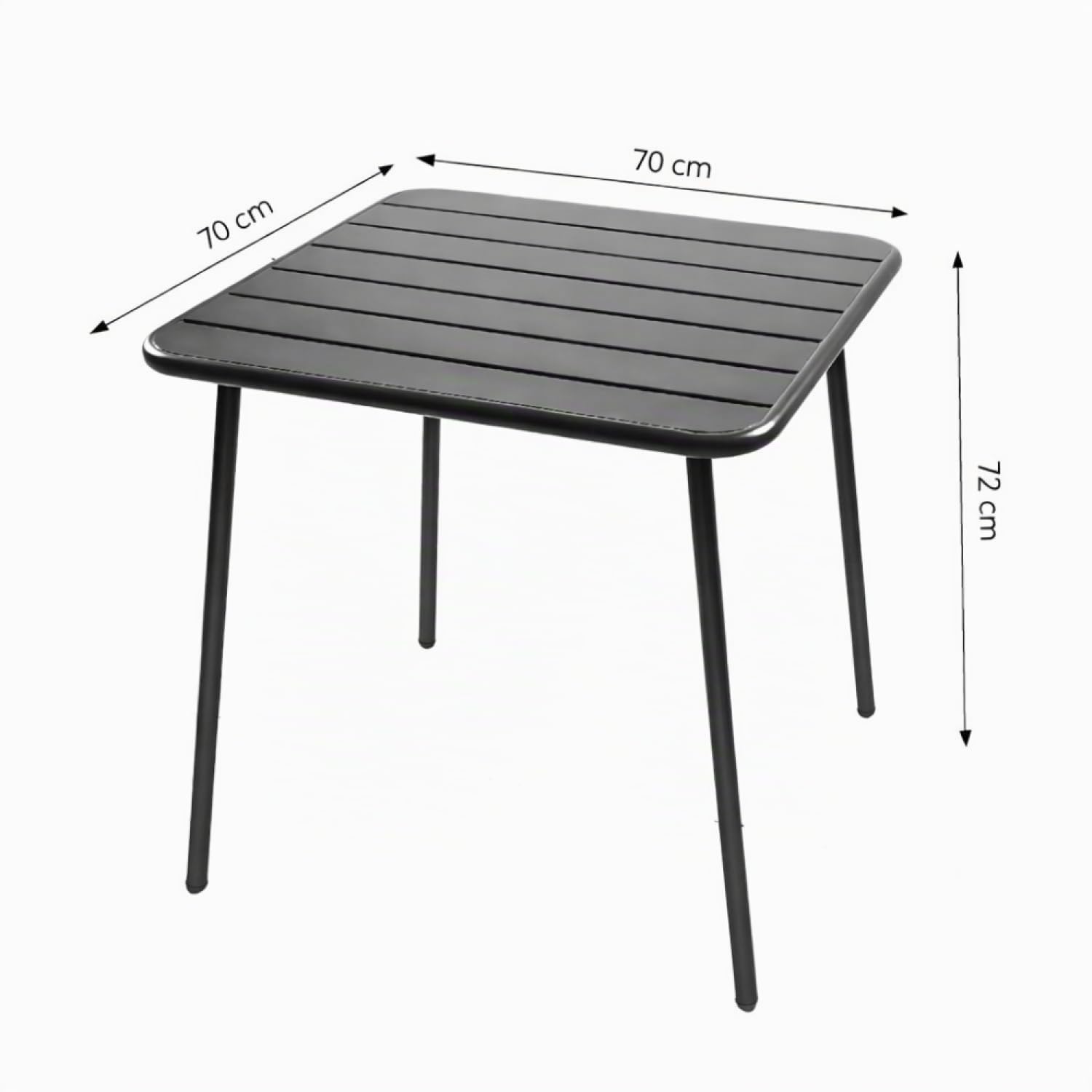 CONCEPT USINE Table de Jardin BERGAME Acier Bleu 4 Places 70 cm