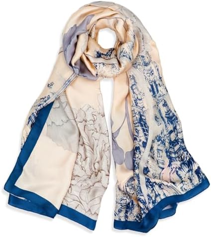 vimate 100% Large Silk Feeling Scarf-Women's Fashion Long Mulberry Silk Satin Neck Scarf Sunscreen Shawl Wrap Headscarf