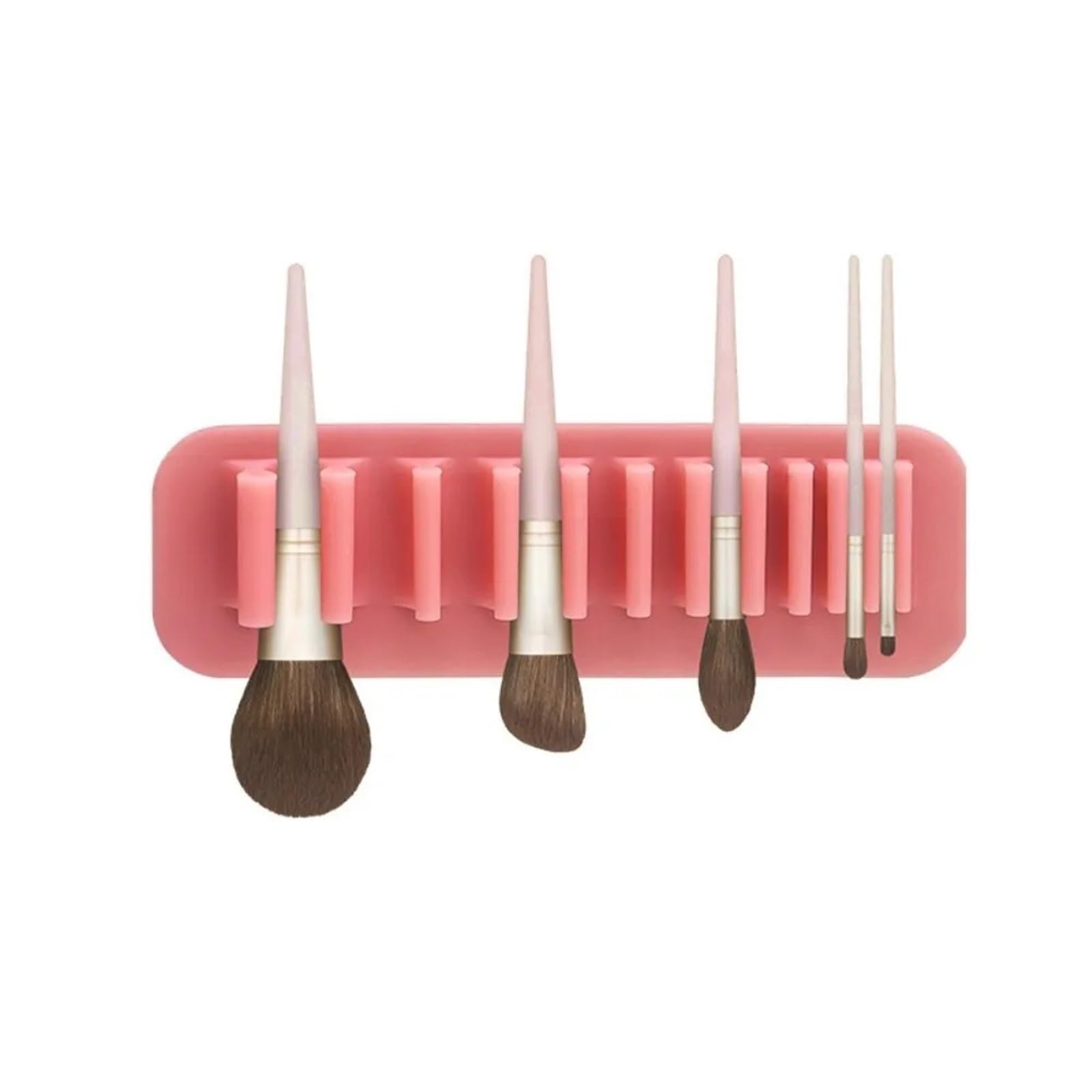 WLIHDB 2Pcs Soft Silicone Brush Drying Rack Wall Mounted Suction Cup Cosmetic Tools Solid Color Makeup Cleaner For Beauty Station for Makeup Brushes(Pink)