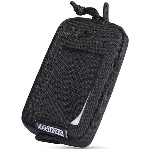ONETIGRIS Front Pocket Wallet with Zippers Small Coin Purse Tactical Wallet Nylon Minimalist Wallet for Men Women, Black