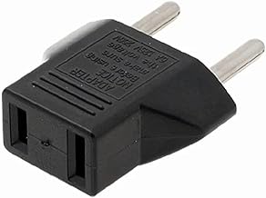 CABLEPELADO US Plug to European Plug Adapter | American to European Power Adapter | Travel Plug | 6A 125V | 10A 250V | Black | 1 Pack