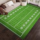 PeeNoke American Football Field Area Rug Outdoor Patio Rug Play Mat Floor Mat Modern Carpet Non-Slip Home Decor Living Room Bedroom Nursery, 6x9 ft