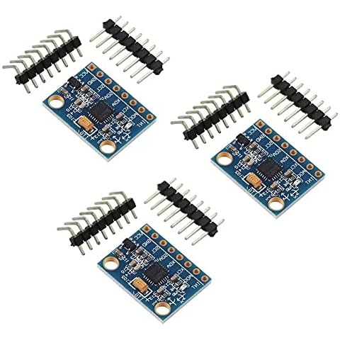 WayinTop 3pcs GY-521 3 Axis Gyroscope and 3 Axis Accelerometer 6DOF Sensor Module 16 Bit AD Converter Data Output IIC I2C Cover