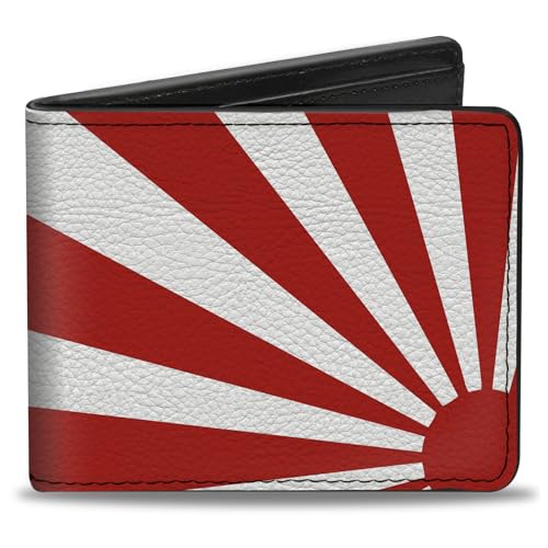 Buckle-Down Men's Wallet, Bifold, Rising Sun White Red, Vegan Leather, 4.0