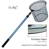Shelure Folding Aluminum Fishing Landing Net Fish Net Cast Carp with Extending Telescoping Pole Handle