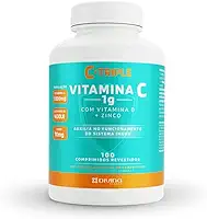 Divina Pharma C-Triple - Vitamina C 1G + Zinco 10Mg + Vitamina D 400Ui X 100 Comprimidos