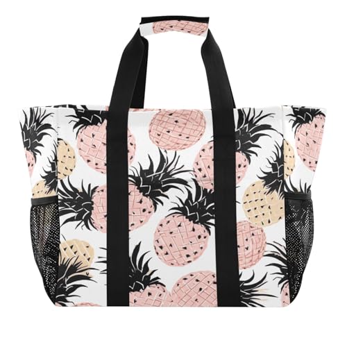 Nander Pineapple Foldable Tote Bag Waterproof Sandproof Women Beach Bag Handbag Gym Bag Travel Shopping Bag