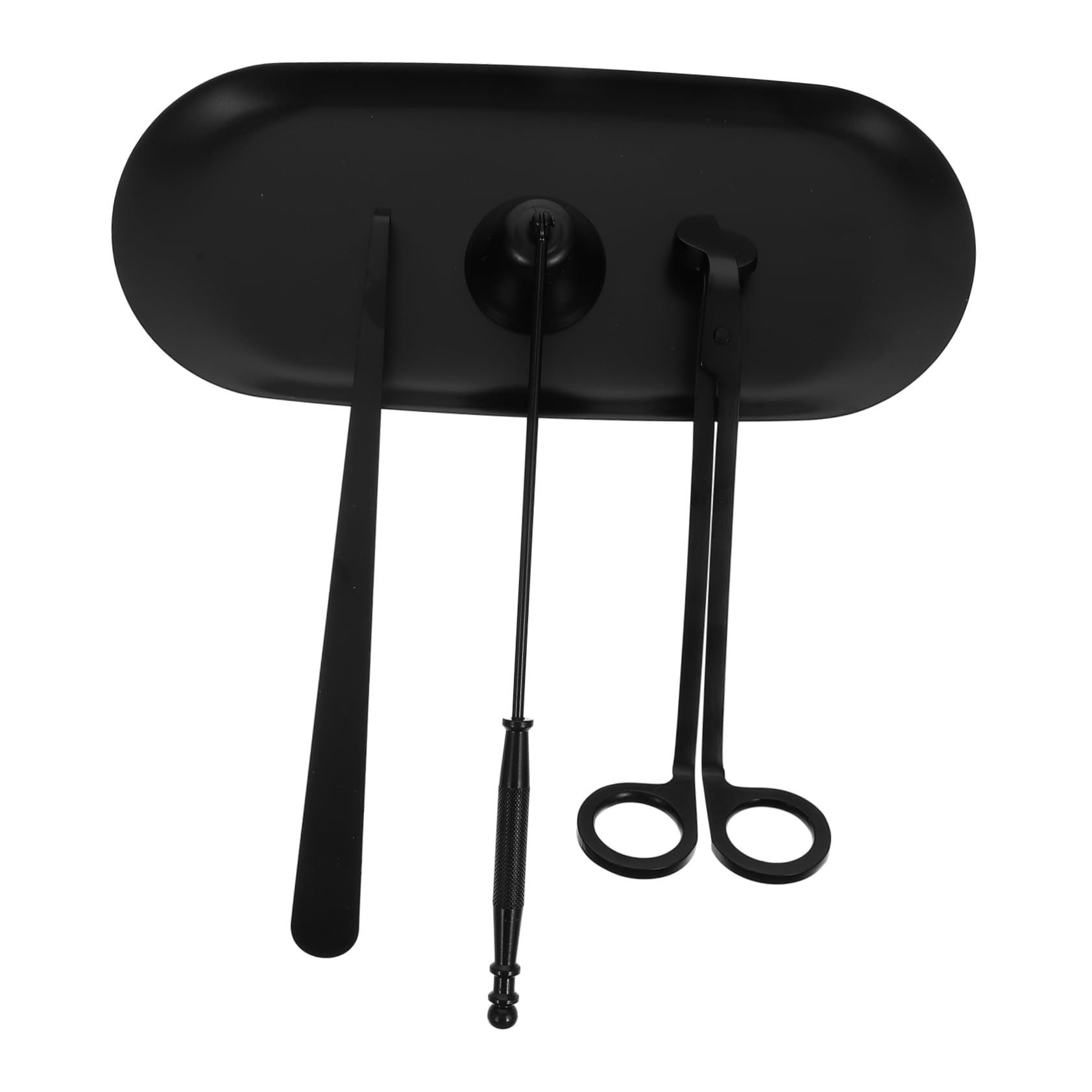 Set Accessori Candela Nero in Ferro 4 Pezzi per Stoppini