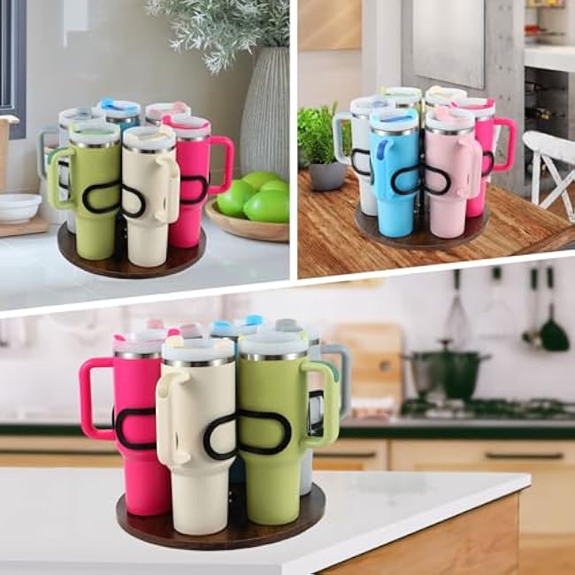 TROCHIN Water Bottle Organizer for Stanley Cup Tumbler with Handle, Rotating Bottle Organizer Holder, Kitchen Organizers and Storage for Stanley Cup Accessories