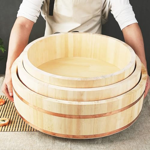 Hangiri 28 Inch Large Hangiri Wooden Sushi Rice Mixing Bowl Oversized Sushi Rice Bowl - Image 4
